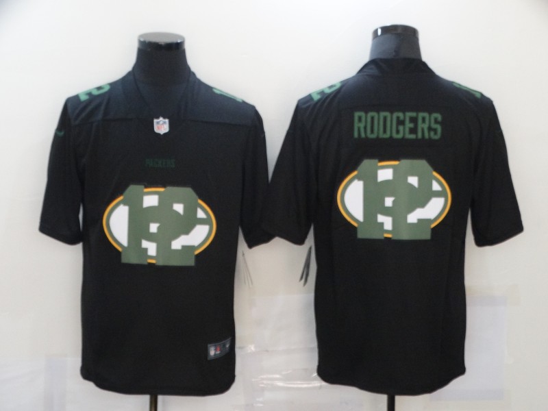 Men's Green Bay Packers Aaron Rodgers #12 Black Team Jersey